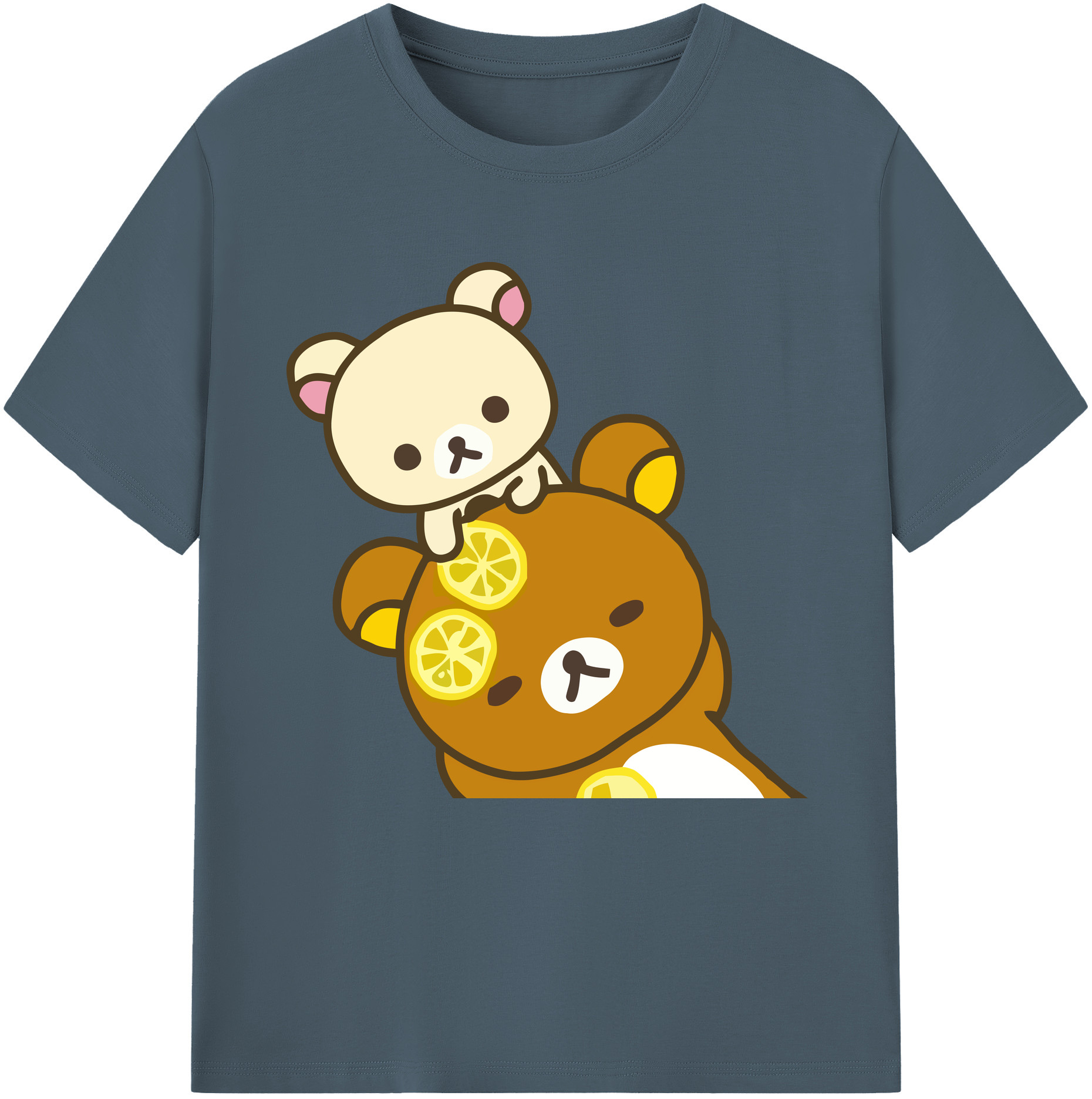 （画像用） リラックマ リラックマ キイロイトリ Rilakkuma Korilakkuma Kiiroitori 綿100％半袖Tシャツ（フロントプリント）